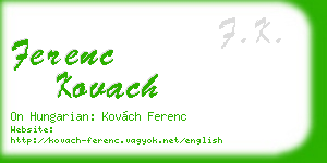 ferenc kovach business card